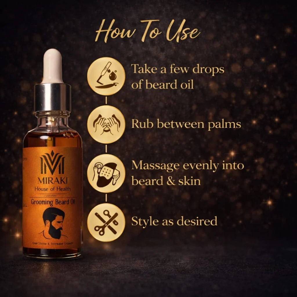 Miraki Beard Growth Oil | 100% Herbal Oil | No Side Effect