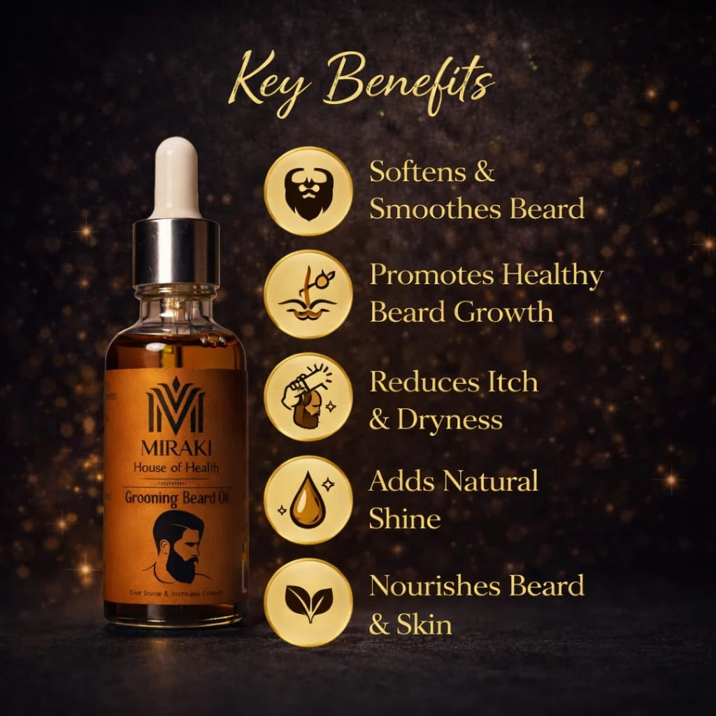 Miraki Beard Growth Oil | 100% Herbal Oil | No Side Effect
